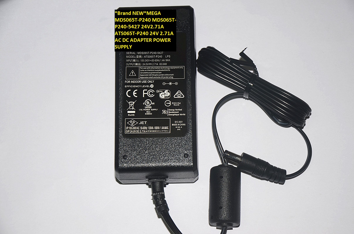 *Brand NEW*MEGA MDS065T-P240 MDS065T-P240-5427 24V2.71A ATS065T-P240 24V 2.71A AC DC ADAPTER POWER SUPPLY